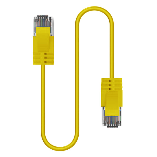 Cruxtec Ultra-Thin CAT6A UTP Ethernet Cable Yellow