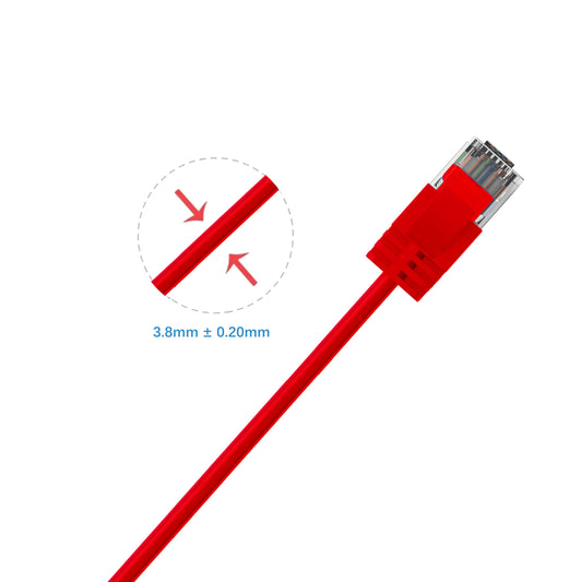 Cruxtec Ultra-Thin CAT6A UTP Ethernet Cable Red