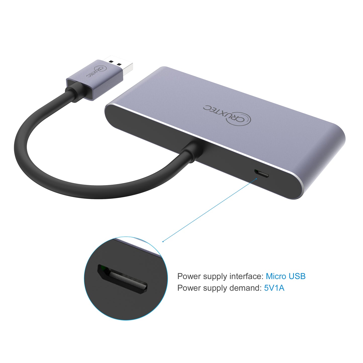 Cruxtec DisplayPort to 3 x DisplayPort Multi-Monitor 8K Adapter