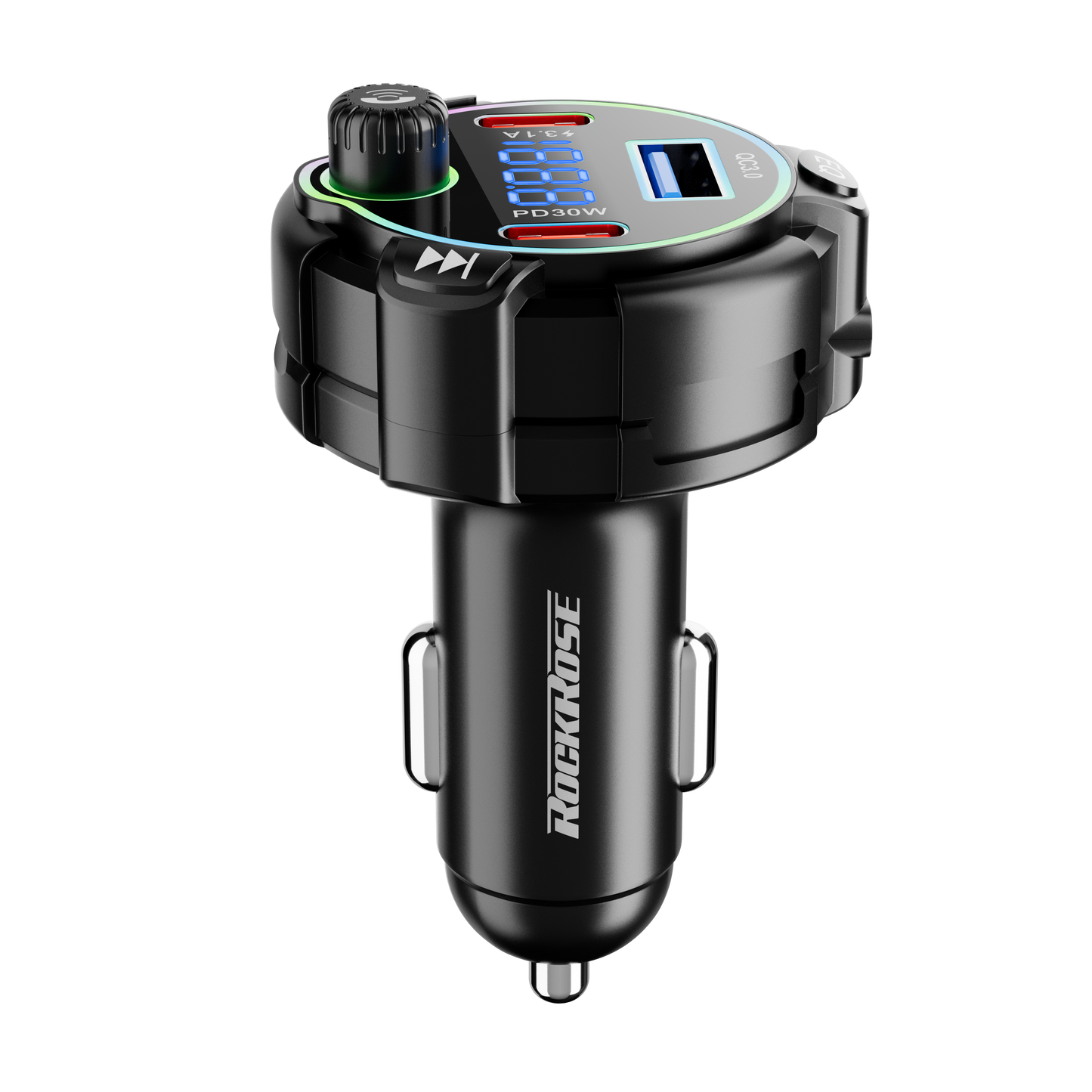 Rockrose Ranger Cruiser Bluetooth FM Radio Transmitter 20W PD Quick Charge Car Charger