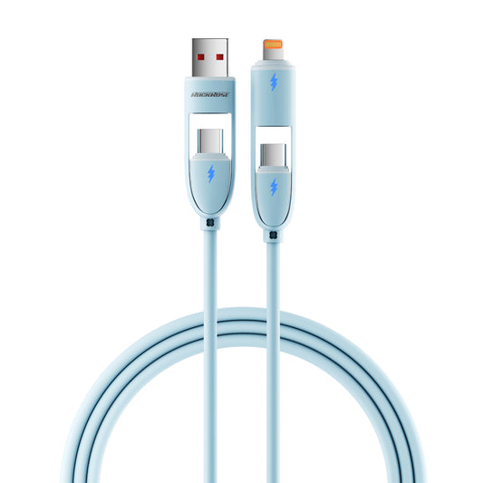 Rockrose Hercules Quad-Core 60W Max Silicone 4-in-1 Fast Charging Cable