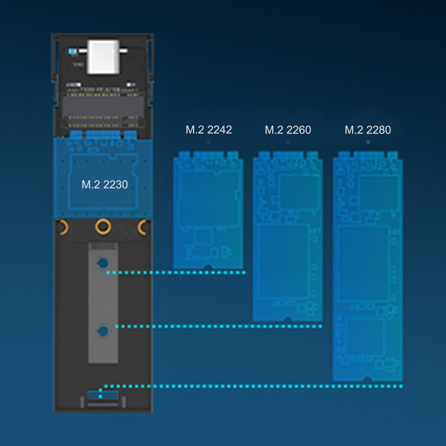 Cruxtec NVMe & NGFF Dual Protocol M.2 SSD to USB-C Enclosure 10Gbps