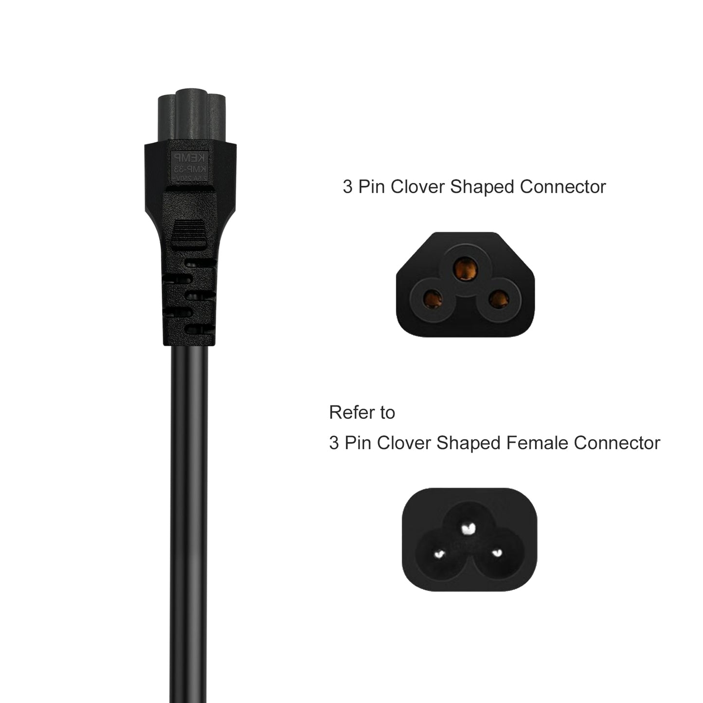 Cruxtec 3 Pin AU Male to Female IEC-C5 Power Cable