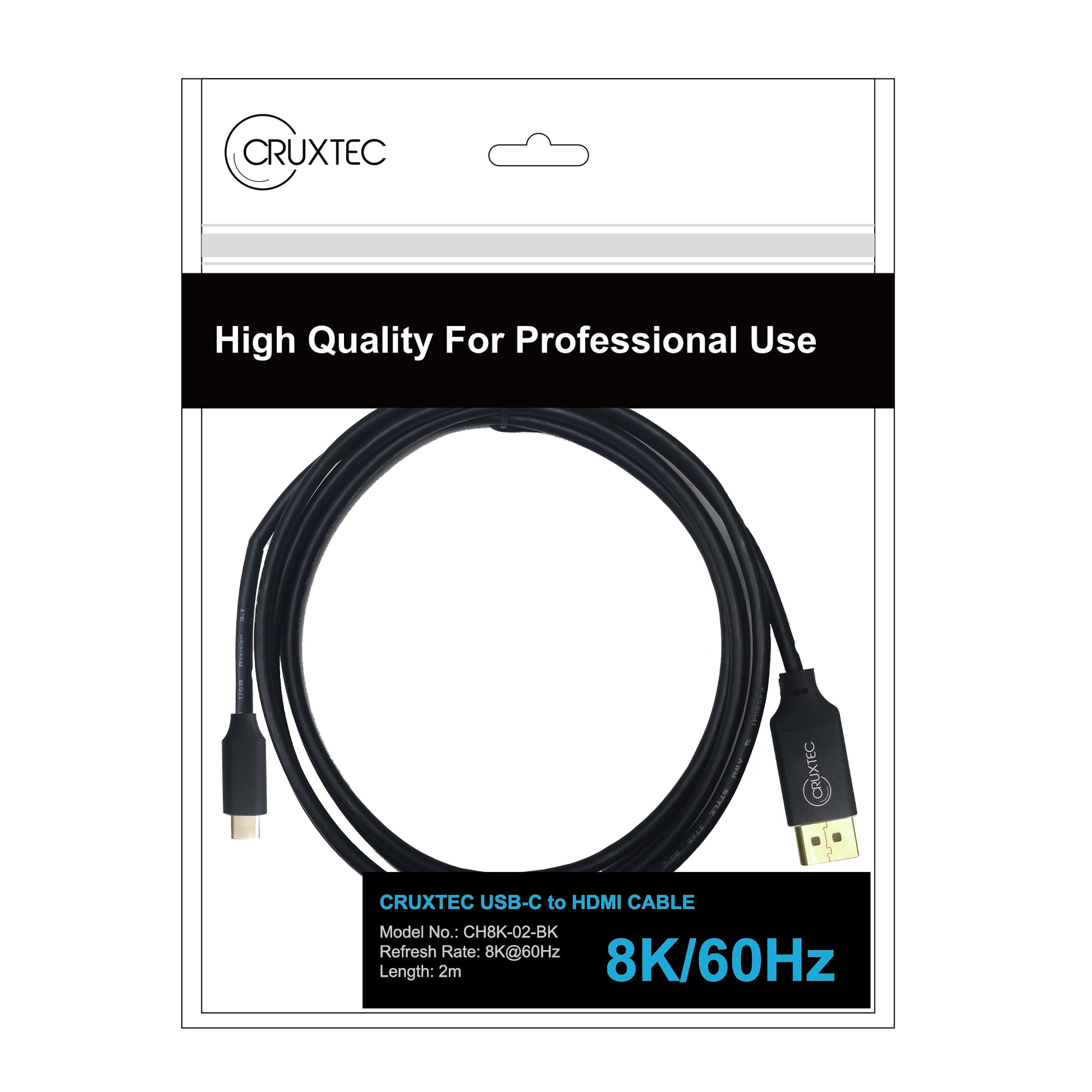 8K/60Hz USB-C to HDMI Pro Cable 2m