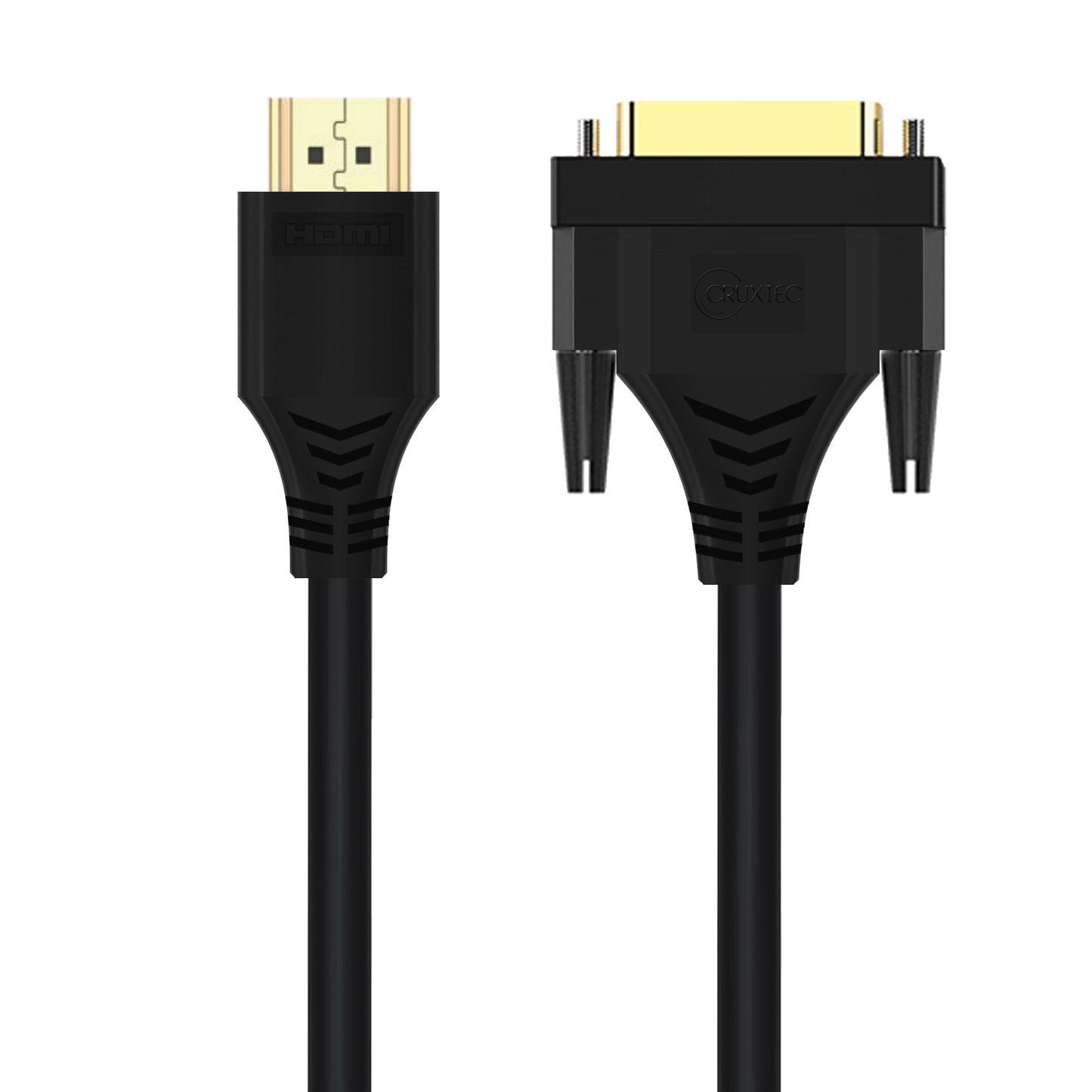 Cruxtec HDMI Male to DVI-D Male Reversible Cable 2m Black -4K@30Hz
